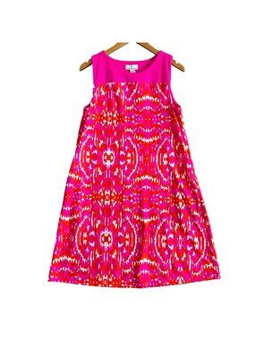 Jude Connally Women's Sz M Ikat Print Sleeveless sheath Dress Nylon Blend